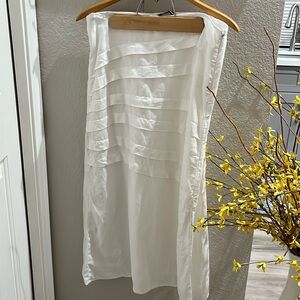 VTG Linen White Tiered  Maxi, sz 10 Fully Lined PerfectVintage Cond